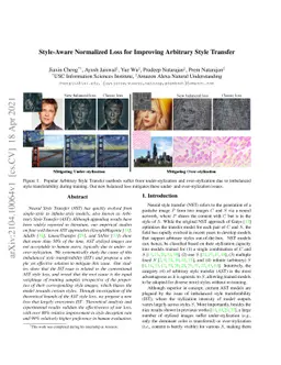 Style-Aware Normalized Loss for Improving Arbitrary Style Transfer