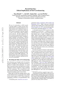 Beyond Fair Pay: Ethical Implications of NLP Crowdsourcing