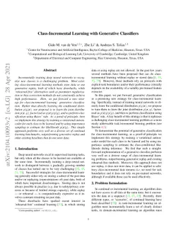 Class-Incremental Learning with Generative Classifiers