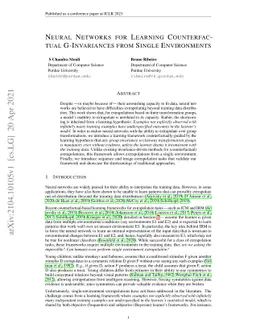 Neural Networks for Learning Counterfactual G-Invariances from Single
  Environments