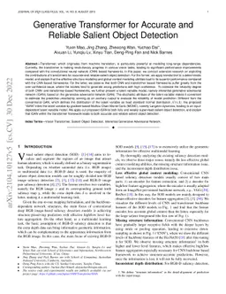 Generative Transformer for Accurate and Reliable Salient Object
  Detection