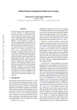 Efficient Retrieval Optimized Multi-task Learning