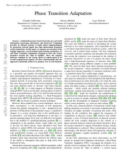 Phase Transition Adaptation