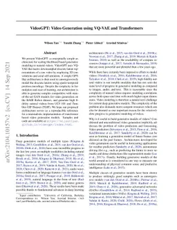 VideoGPT: Video Generation using VQ-VAE and Transformers