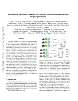 Auto-FedAvg: Learnable Federated Averaging for Multi-Institutional
  Medical Image Segmentation