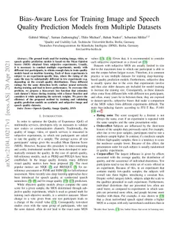 Bias-Aware Loss for Training Image and Speech Quality Prediction Models
  from Multiple Datasets