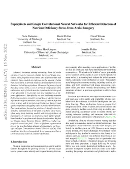 Superpixels and Graph Convolutional Neural Networks for Efficient
  Detection of Nutrient Deficiency Stress from Aerial Imagery