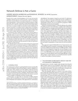 Network Defense is Not a Game