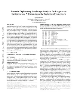 Towards Exploratory Landscape Analysis for Large-scale Optimization: A
  Dimensionality Reduction Framework
