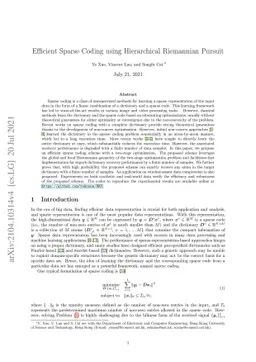 Efficient Sparse Coding using Hierarchical Riemannian Pursuit