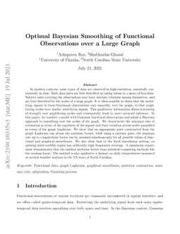 Optimal Bayesian Smoothing of Functional Observations over a Large Graph