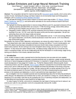 Carbon Emissions and Large Neural Network Training
