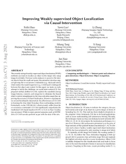 Improving Weakly-supervised Object Localization via Causal Intervention