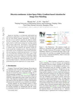 Discrete-continuous Action Space Policy Gradient-based Attention for
  Image-Text Matching