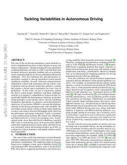 Tackling Variabilities in Autonomous Driving