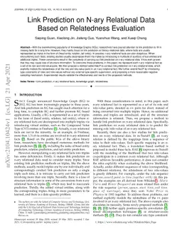 Link Prediction on N-ary Relational Data Based on Relatedness Evaluation