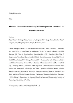 Machine vision detection to daily facial fatigue with a nonlocal 3D
  attention network