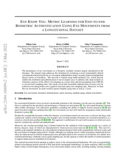 Eye Know You: Metric Learning for End-to-end Biometric Authentication
  Using Eye Movements from a Longitudinal Dataset