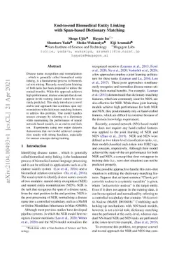 End-to-end Biomedical Entity Linking with Span-based Dictionary Matching