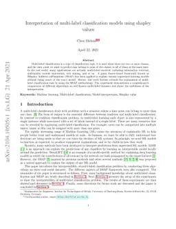 Interpretation of multi-label classification models using shapley values