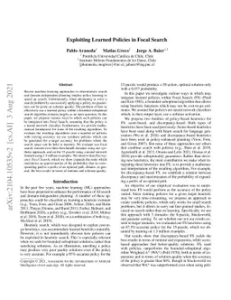 Exploiting Learned Policies in Focal Search