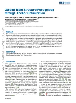 Guided Table Structure Recognition through Anchor Optimization