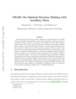 GEAR: On Optimal Decision Making with Auxiliary Data