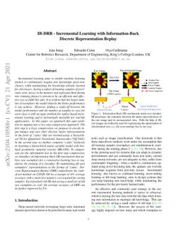 IB-DRR: Incremental Learning with Information-Back Discrete
  Representation Replay