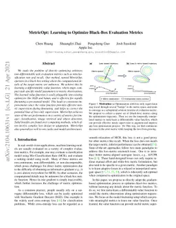 MetricOpt: Learning to Optimize Black-Box Evaluation Metrics