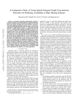 A Comparative Study of Using Spatial-Temporal Graph Convolutional
  Networks for Predicting Availability in Bike Sharing Schemes