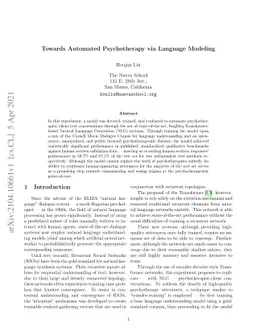 Towards Automated Psychotherapy via Language Modeling