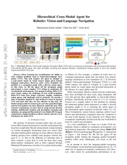 Hierarchical Cross-Modal Agent for Robotics Vision-and-Language
  Navigation