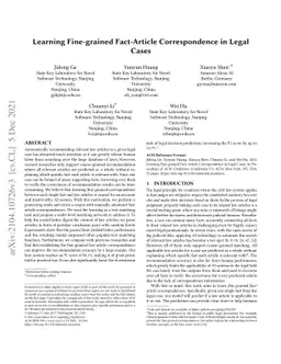 Learning Fine-grained Fact-Article Correspondence in Legal Cases