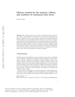 Mixture Models for the Analysis, Edition, and Synthesis of Continuous
  Time Series