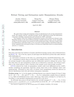 Robust Testing and Estimation under Manipulation Attacks