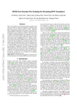 HMM-Free Encoder Pre-Training for Streaming RNN Transducer