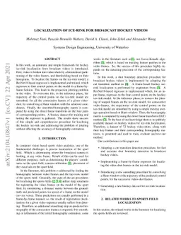 Localization of Ice-Rink for Broadcast Hockey Videos