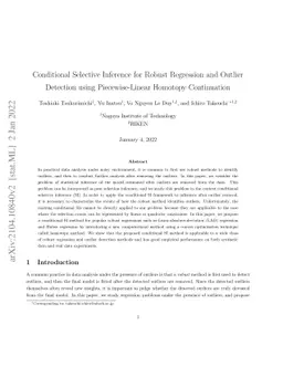 Conditional Selective Inference for Robust Regression and Outlier
  Detection using Piecewise-Linear Homotopy Continuation