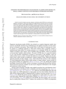 Assessing the Performance of Diagnostic Classification Models in Small
  Sample Contexts with Different Estimation Methods