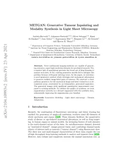 METGAN: Generative Tumour Inpainting and Modality Synthesis in Light
  Sheet Microscopy