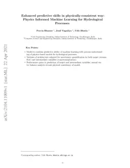 Enhancing predictive skills in physically-consistent way: Physics
  Informed Machine Learning for Hydrological Processes
