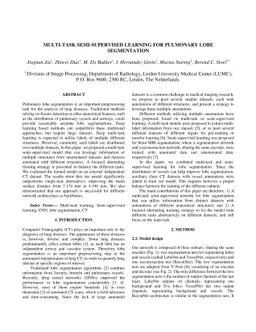 Multi-task Semi-supervised Learning for Pulmonary Lobe Segmentation