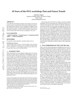10 Years of the PCG workshop: Past and Future Trends