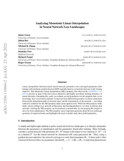 Analyzing Monotonic Linear Interpolation in Neural Network Loss
  Landscapes