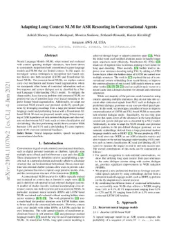 Adapting Long Context NLM for ASR Rescoring in Conversational Agents