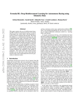 Formula RL: Deep Reinforcement Learning for Autonomous Racing using
  Telemetry Data