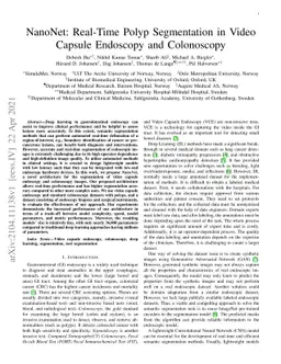 NanoNet: Real-Time Polyp Segmentation in Video Capsule Endoscopy and
  Colonoscopy