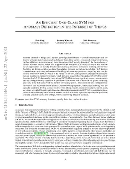 An Efficient One-Class SVM for Anomaly Detection in the Internet of
  Things
