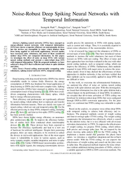 Noise-Robust Deep Spiking Neural Networks with Temporal Information