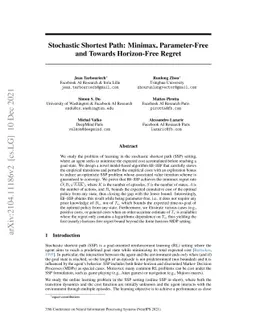 Stochastic Shortest Path: Minimax, Parameter-Free and Towards
  Horizon-Free Regret